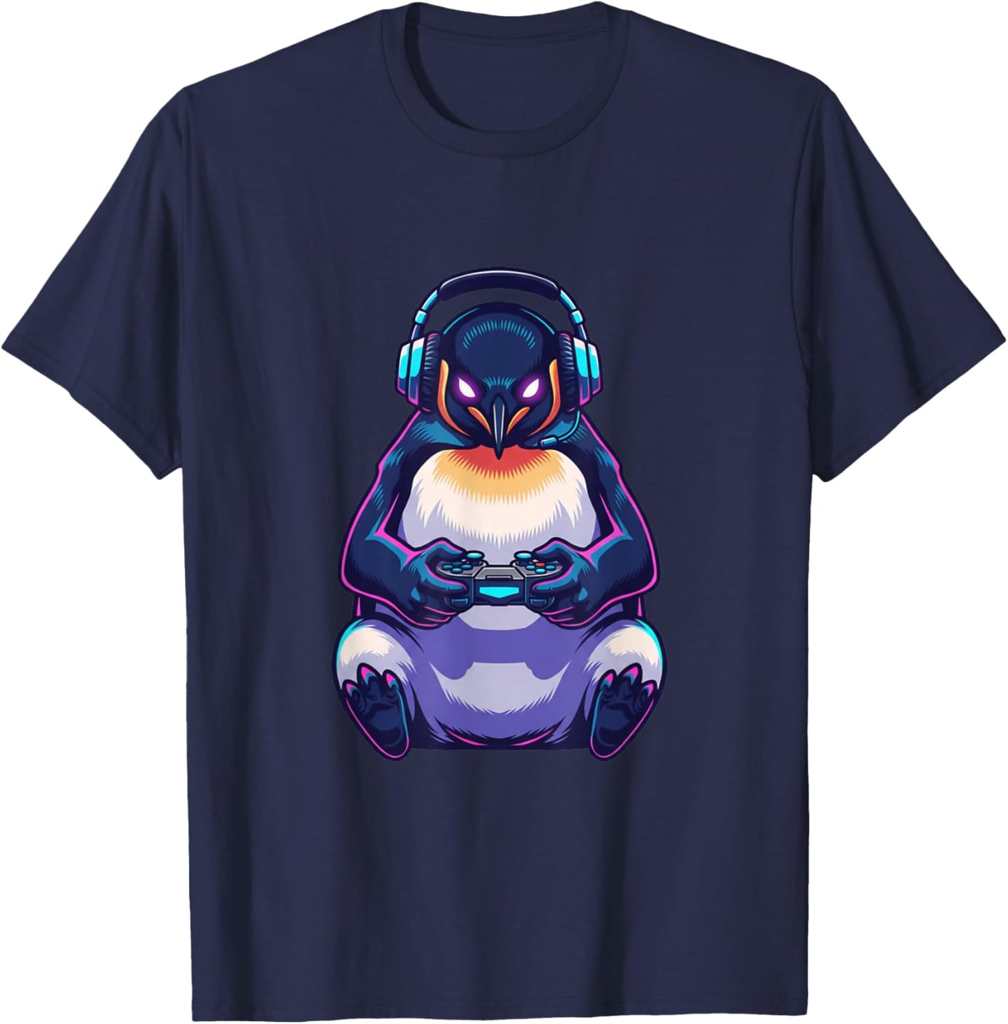 Penguin Funny Video Games Penguin T-Shirt - T-Shirt | Navy