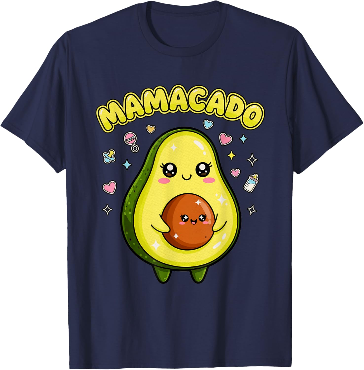 Pregnancy Announcement Women Mom Funny Avocado Mamacado T-Shirt - T-Shirt | Navy