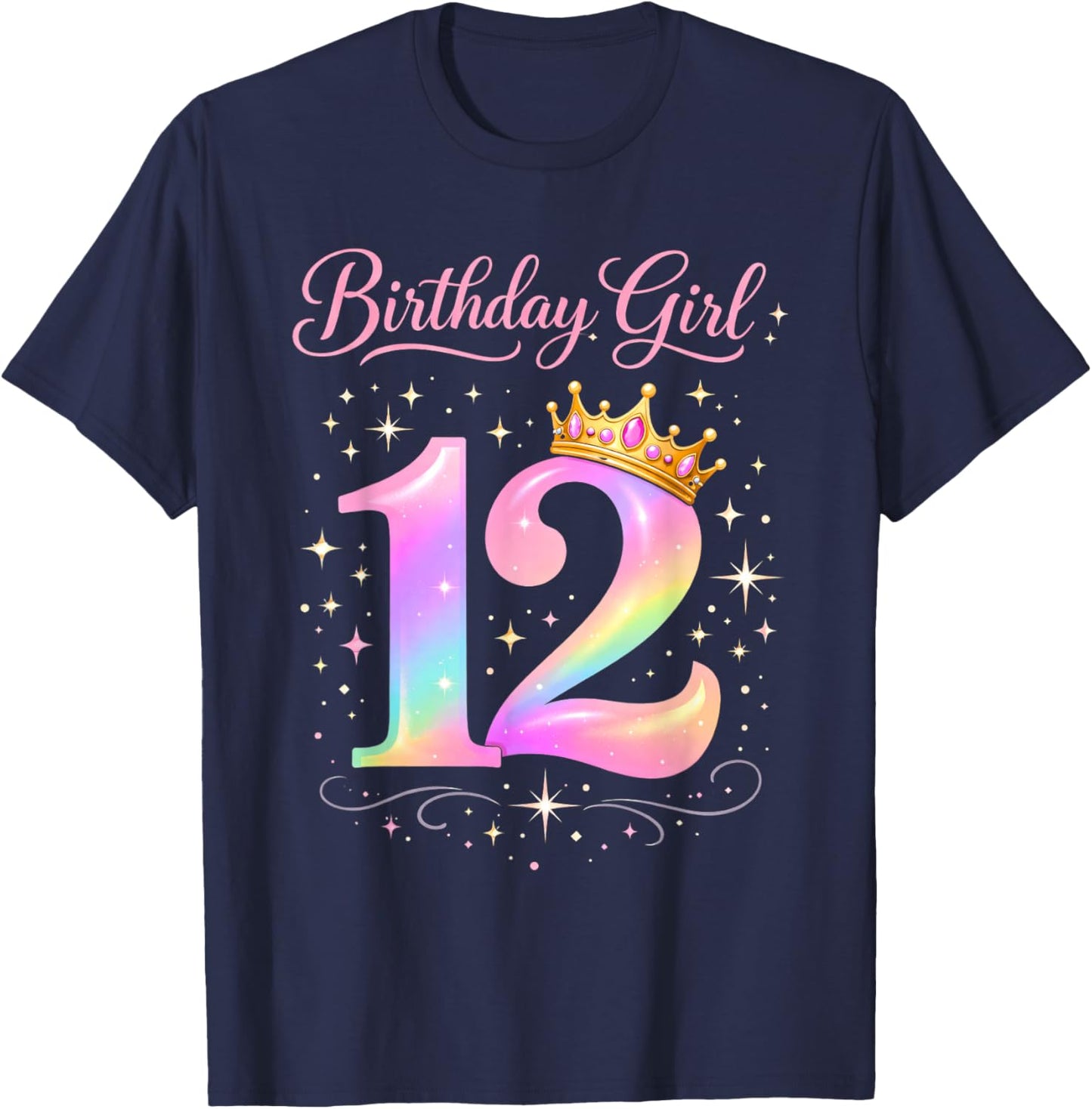 12th Birthday for Girls Twelve 12 Year Old T-Shirt - T-Shirt | Navy