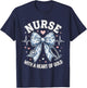 Cute Nurse Bow with A Heart of Gold Nursing Student RN | CNA T-Shirt - T-Shirt | Navy