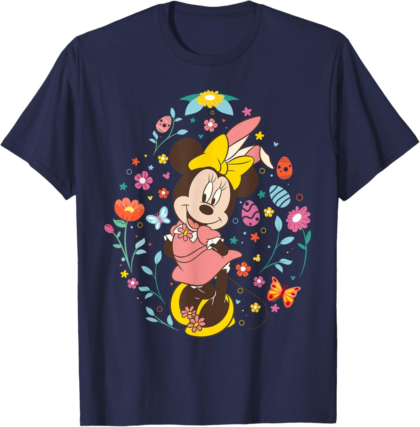 Disney Minnie Mouse with Bunny Ears and Easter Egg Spring T-Shirt - T-Shirt | Navy