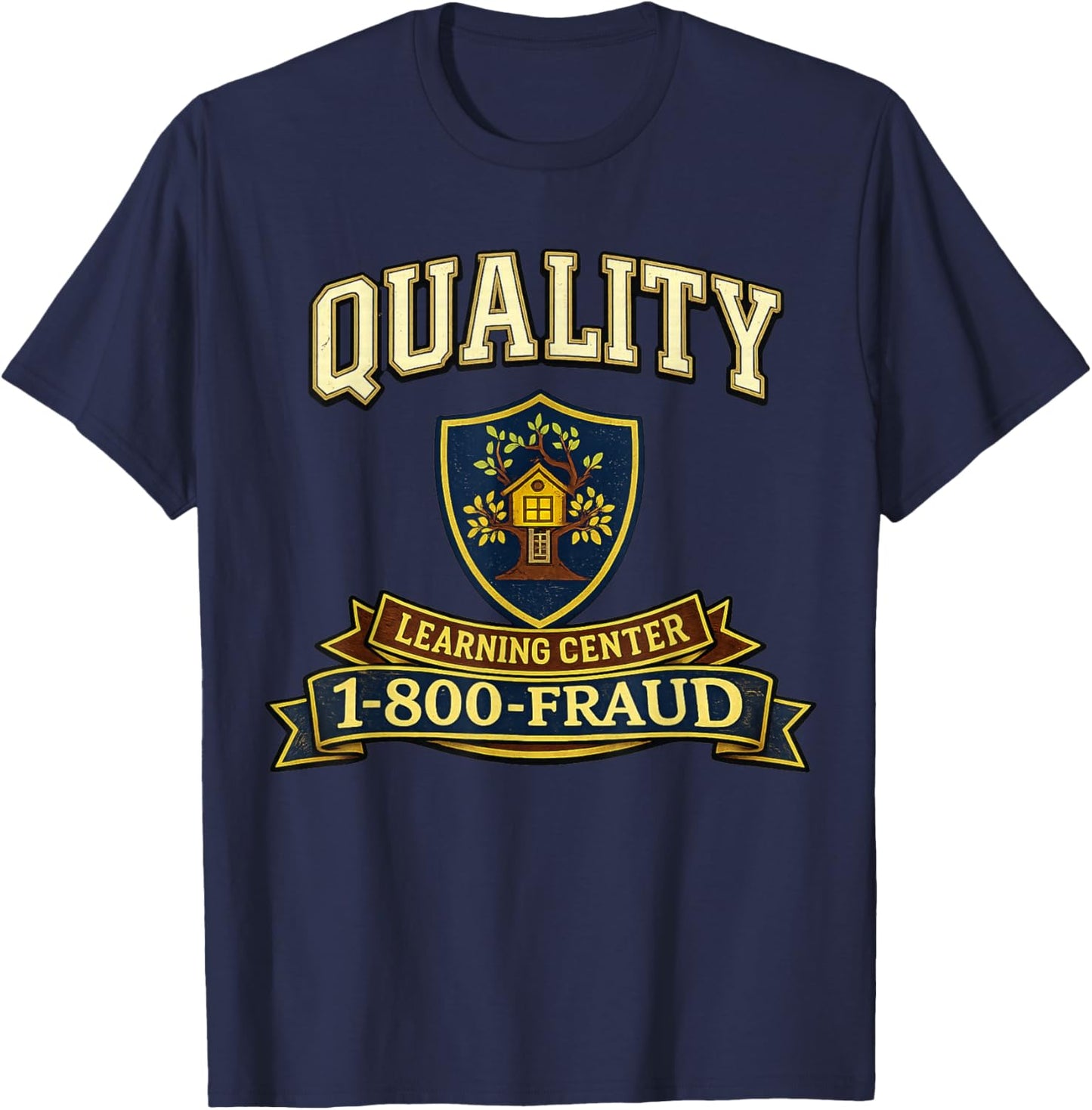 Retro Funny Sarcastic Quality Learning Center School Quote T-Shirt - T-Shirt | Navy