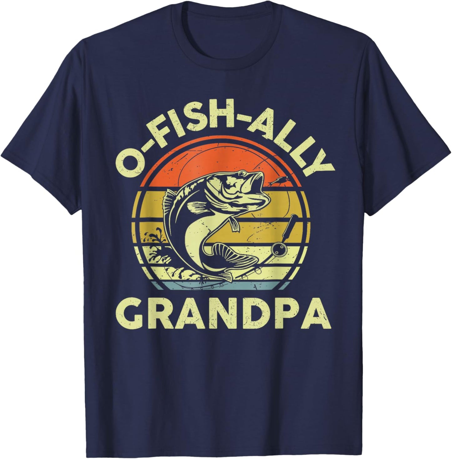 O-Fish-Ally Grandpa Best Grandpa Ever Fishing Father's Day T-Shirt - T-Shirt | Navy
