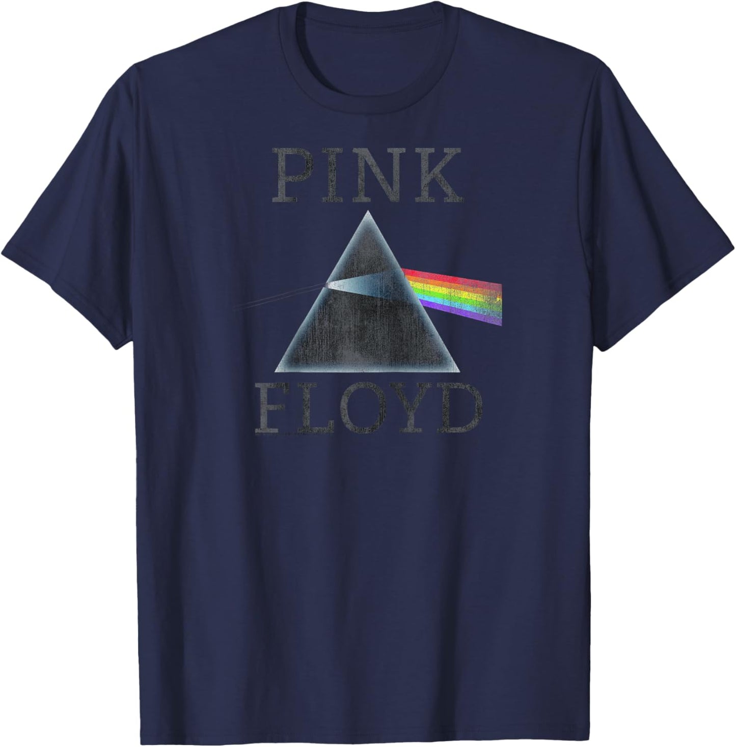 Official Pink Floyd Dark Side of The Moon Album Band Music Raglan Baseball T-Shirt - T-Shirt | Navy