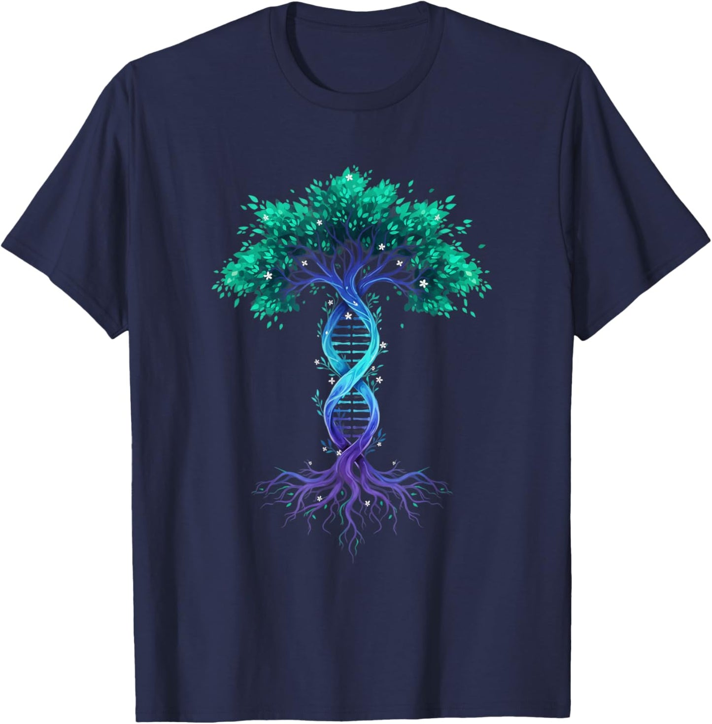 DNA Tree of Life Helix Tree Science Nature Genetics T-Shirt - T-Shirt | Navy