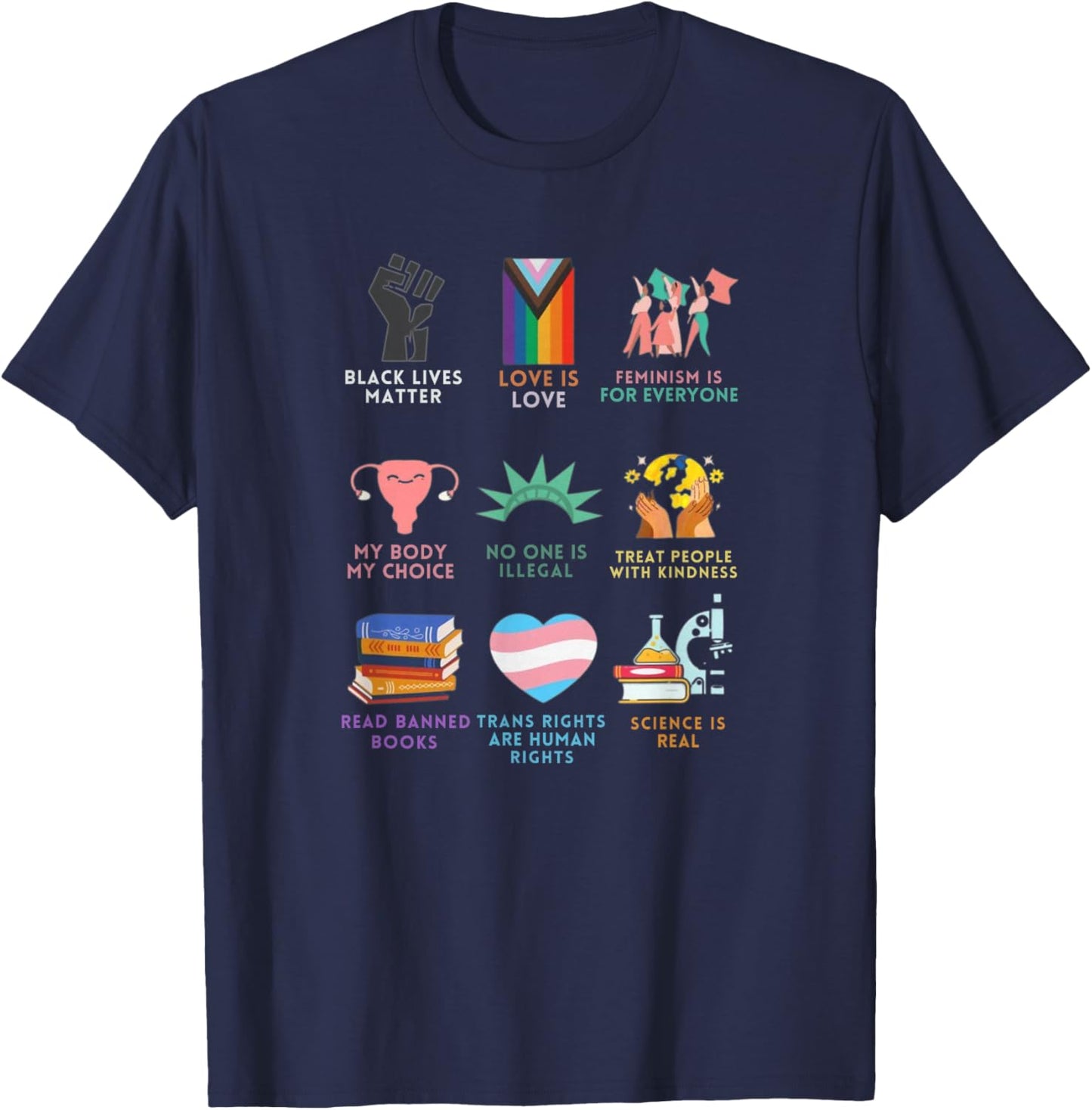 Equality Shirt Human Rights Shirt Words You are Safe with Me T-Shirt - T-Shirt | Navy