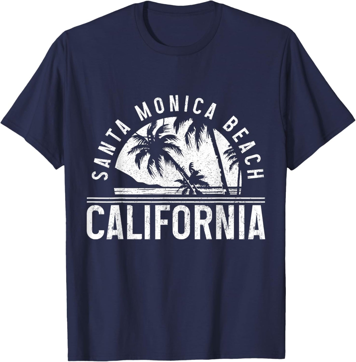Santa Monica Beach California T-Shirt - T-Shirt | Navy