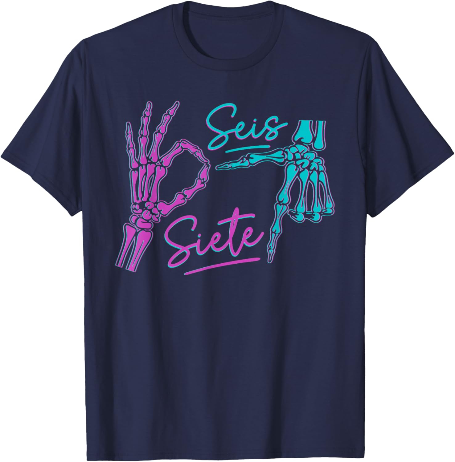 67 67 Six Seven Spanish T-Shirt - T-Shirt | Navy