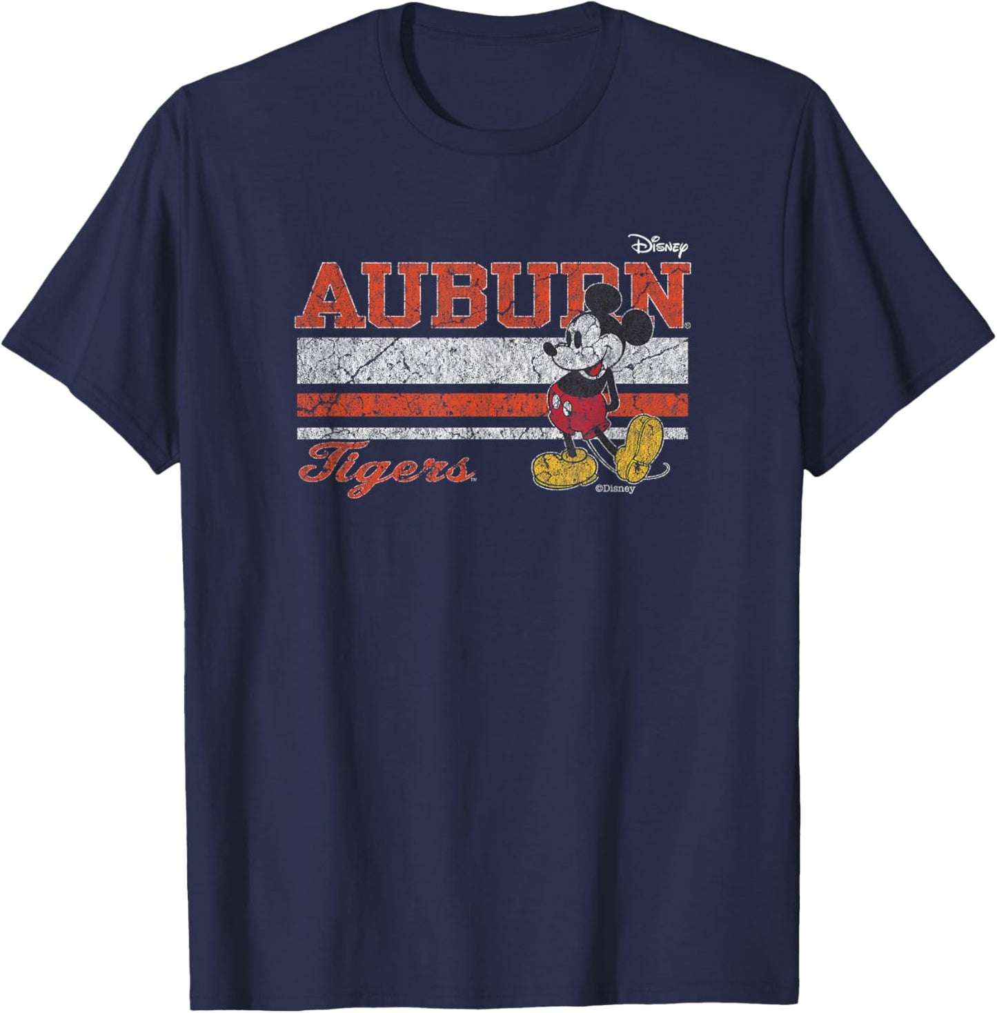 Auburn Tigers Mickey Mouse Vintage Navy Officially Licensed T-Shirt - T-Shirt | Navy