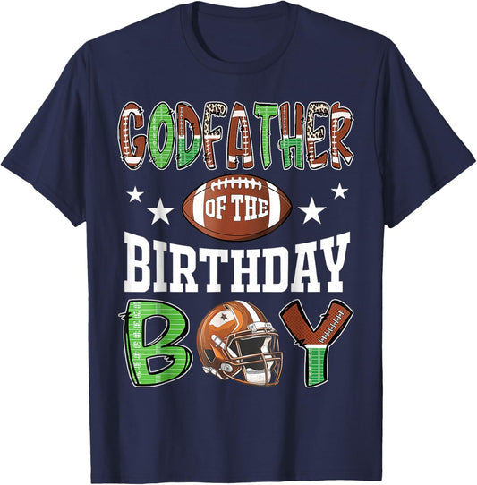 Godfather of The Birthday Boy Football Player Family T-Shirt - T-Shirt | Navy