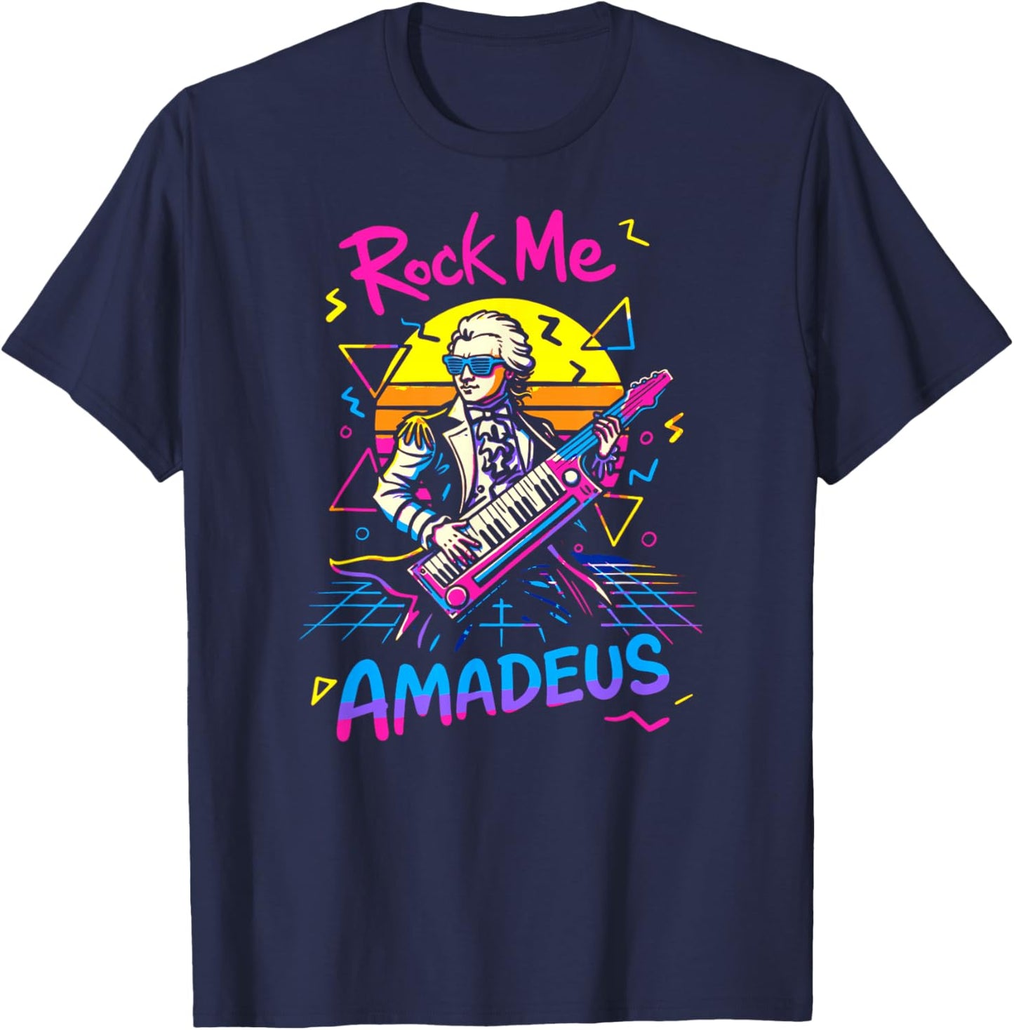 Rock Me Amadeus Funny 1980s T-Shirt - T-Shirt | Navy