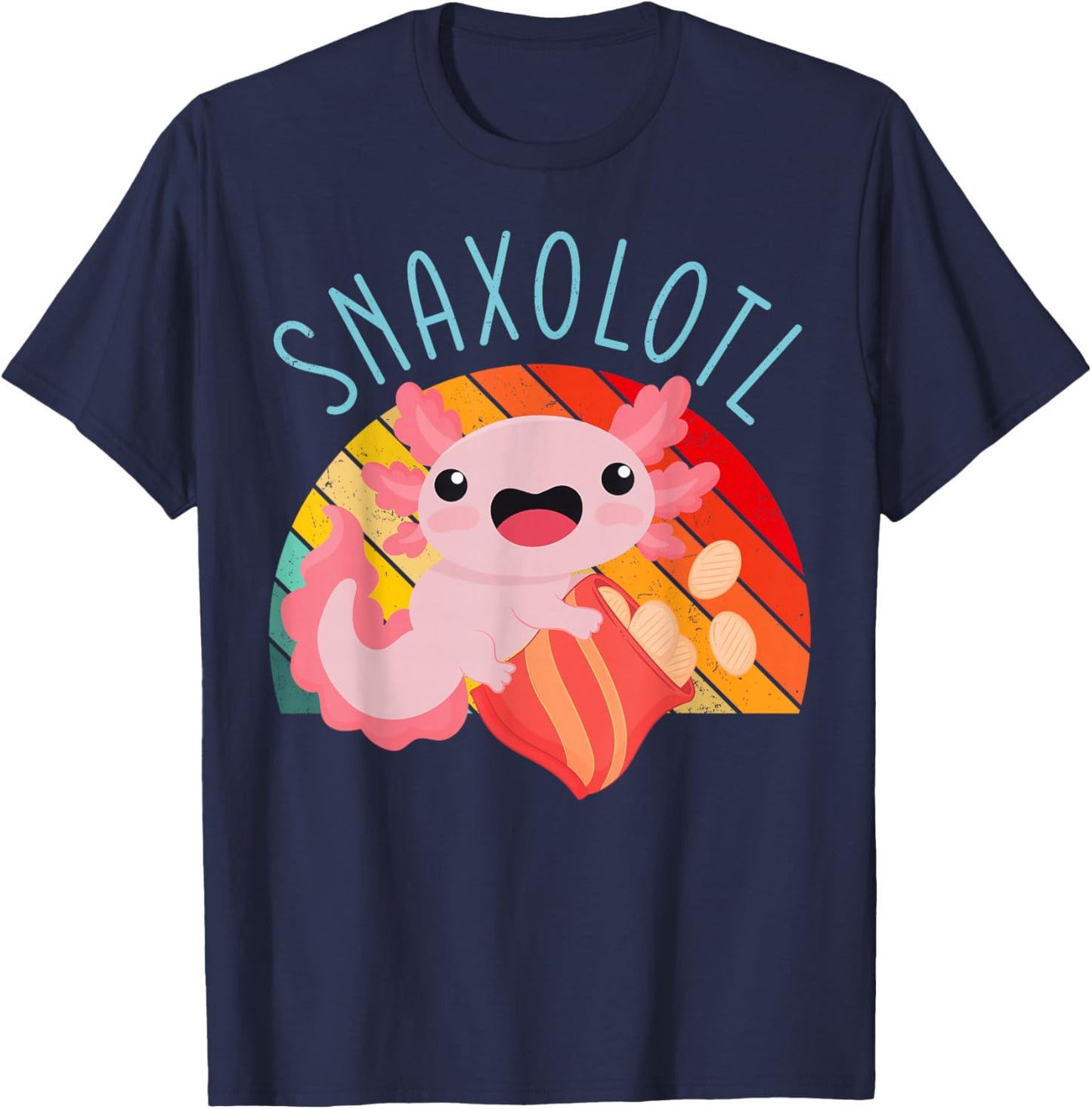 Snaxolotl Lovers Cute Funny Snack Humorous Vibe T-Shirt - T-Shirt | Navy