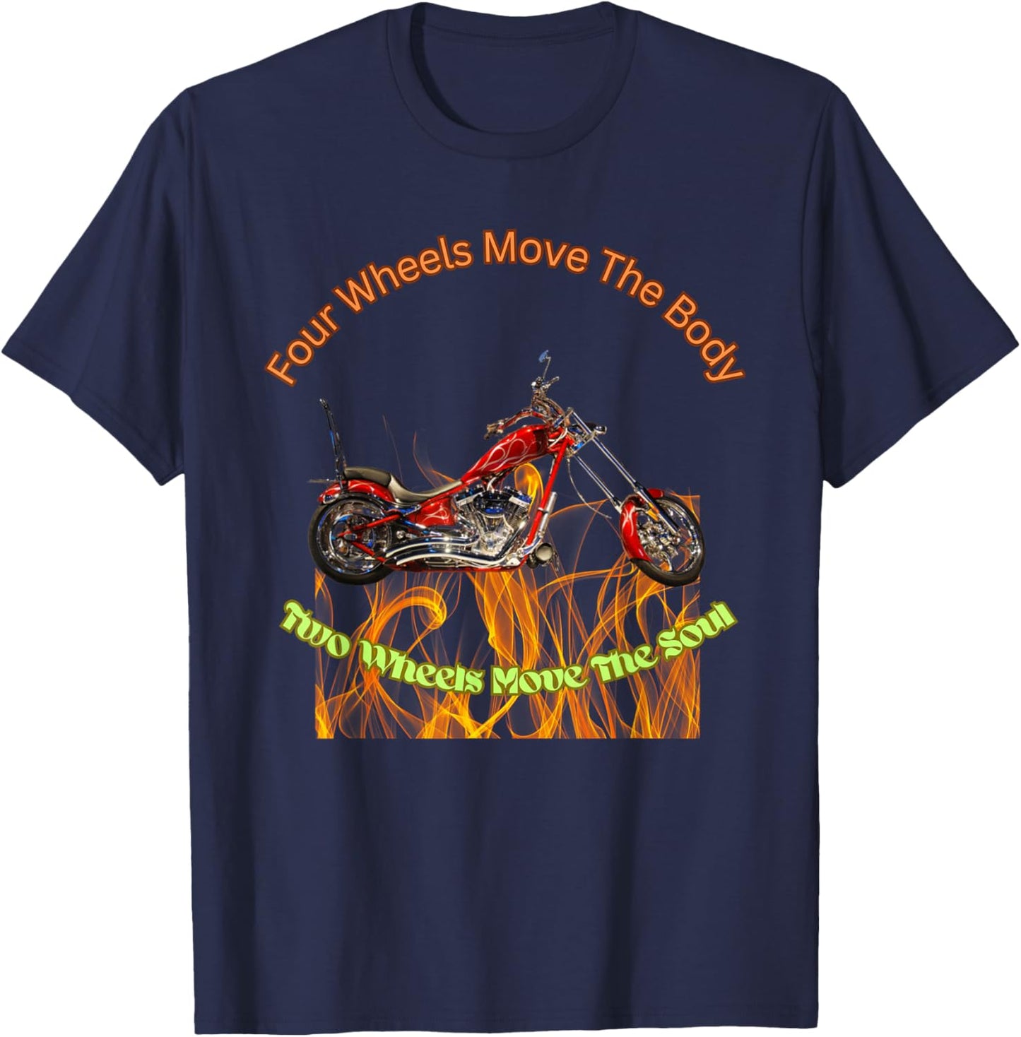 Motorcycle Riding Moves The Soul T-Shirt - T-Shirt | Navy