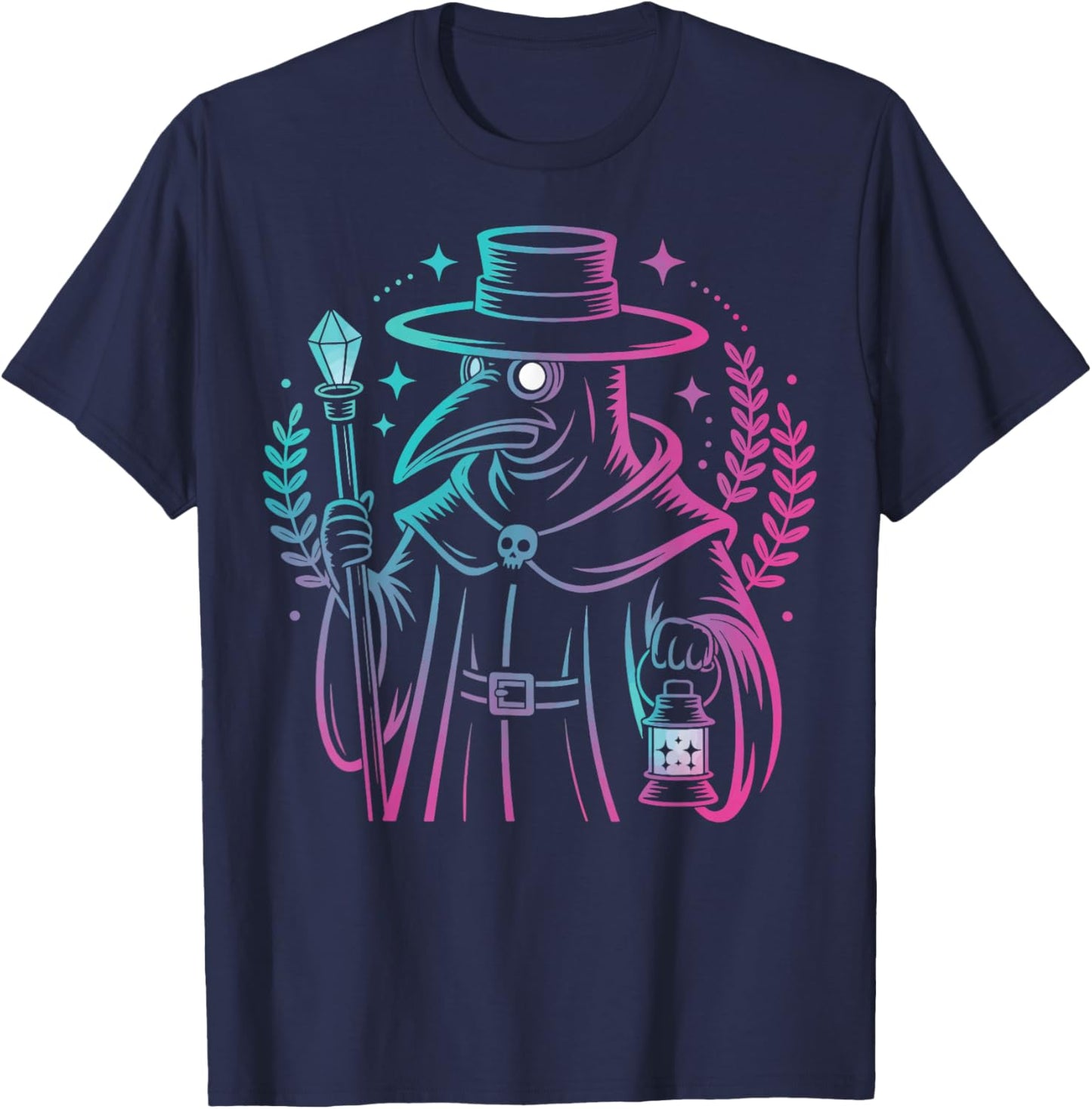 Plague Doctor Colorful Pastel Goth Aesthetic T-Shirt - T-Shirt | Navy