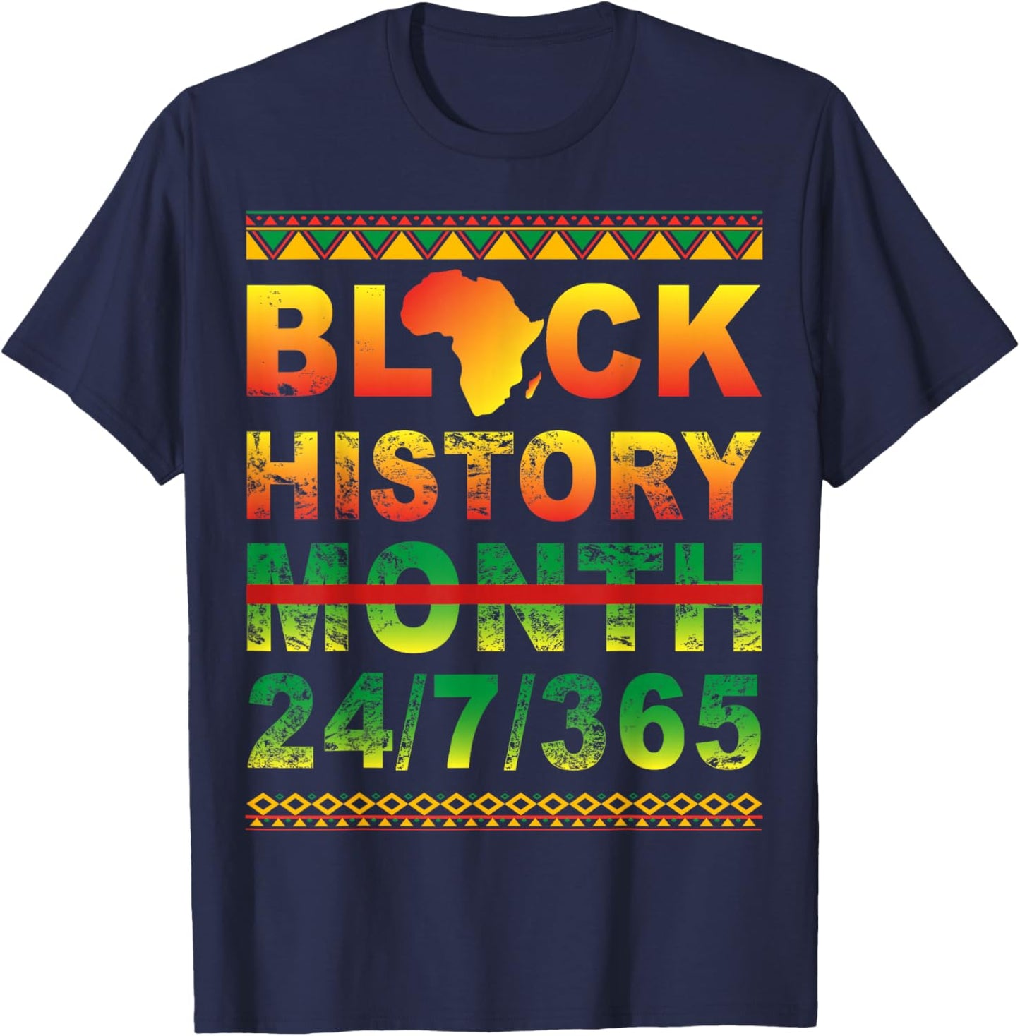 One Month Can't Hold Our History Black History Month T-Shirt - T-Shirt | Navy