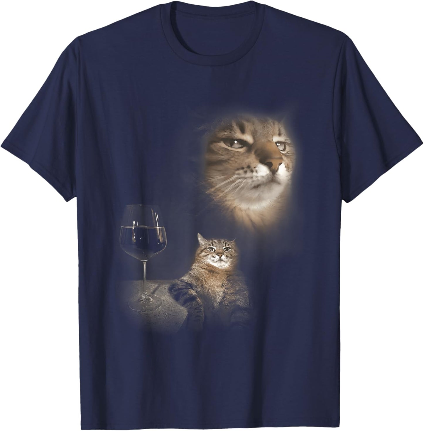 Cat Portrait Kitten Funny Sassy Cat Meme Stupid Brainrot T-Shirt - T-Shirt | Navy