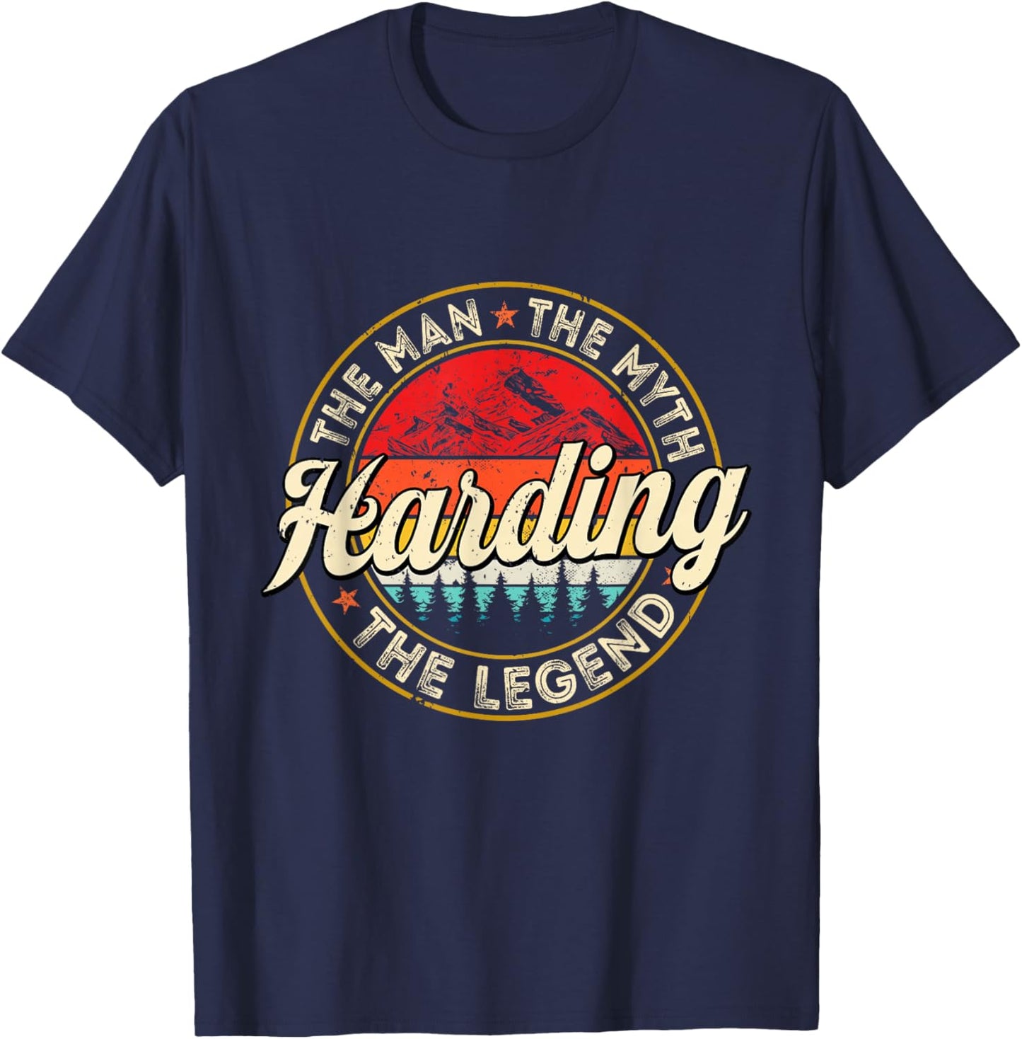 Harding The Man The Myth The Legend Personalized Name T-Shirt - T-Shirt | Navy