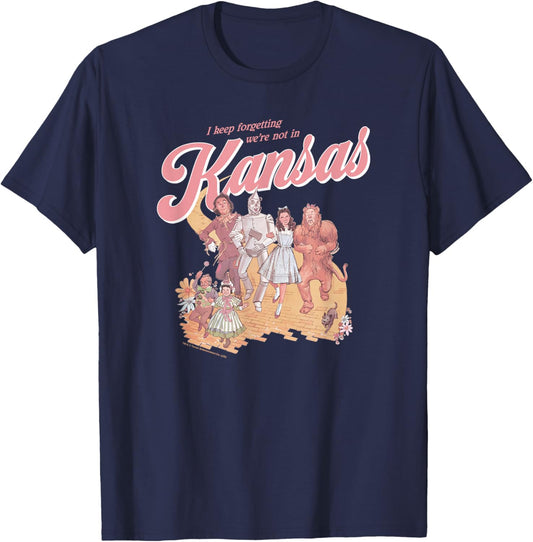 Wizard of Oz We're Not in Kansas Anymore Vintage Movie T-Shirt - T-Shirt | Navy