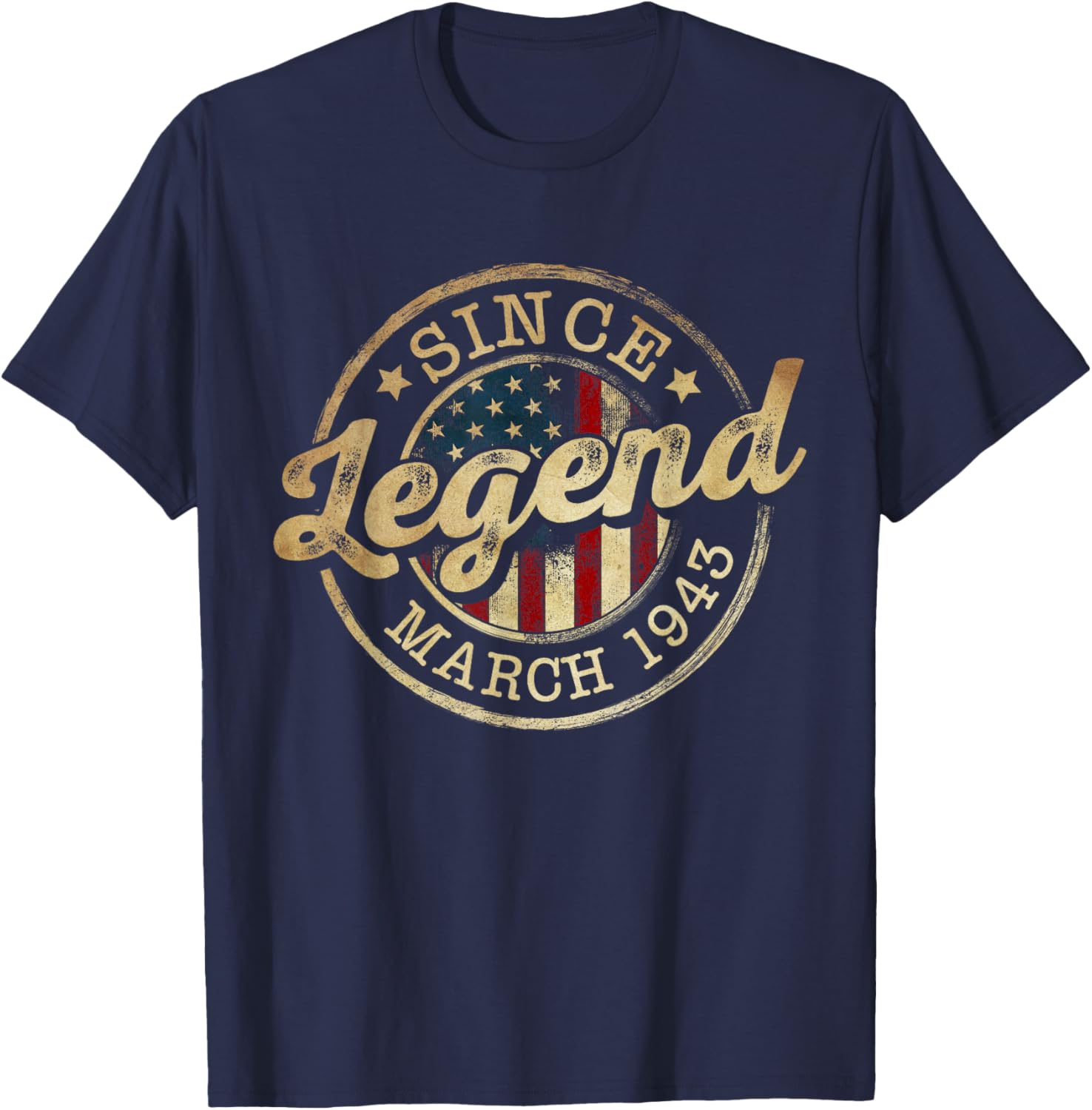 Legend Since March 1943 Vintage 83rd Birthday Classic T-Shirt - T-Shirt | Navy