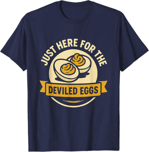 Funny Deviled Eggs Thanksgiving Food Humor T-Shirt - T-Shirt | Navy