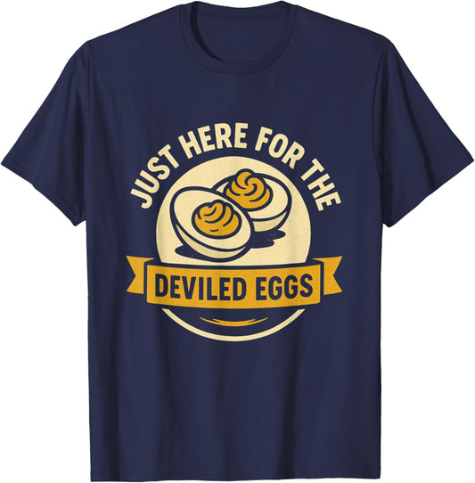 Funny Deviled Eggs Thanksgiving Food Humor T-Shirt - T-Shirt | Navy