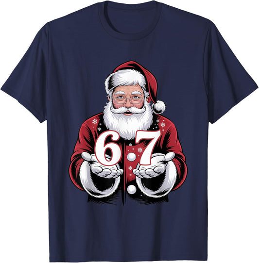 Christmas 67 Funny Xmas Six Seven Ugly Sweater 6-7 T-Shirt - T-Shirt | Navy