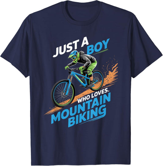 Boys Mountain Biking T-Shirt - T-Shirt | Navy