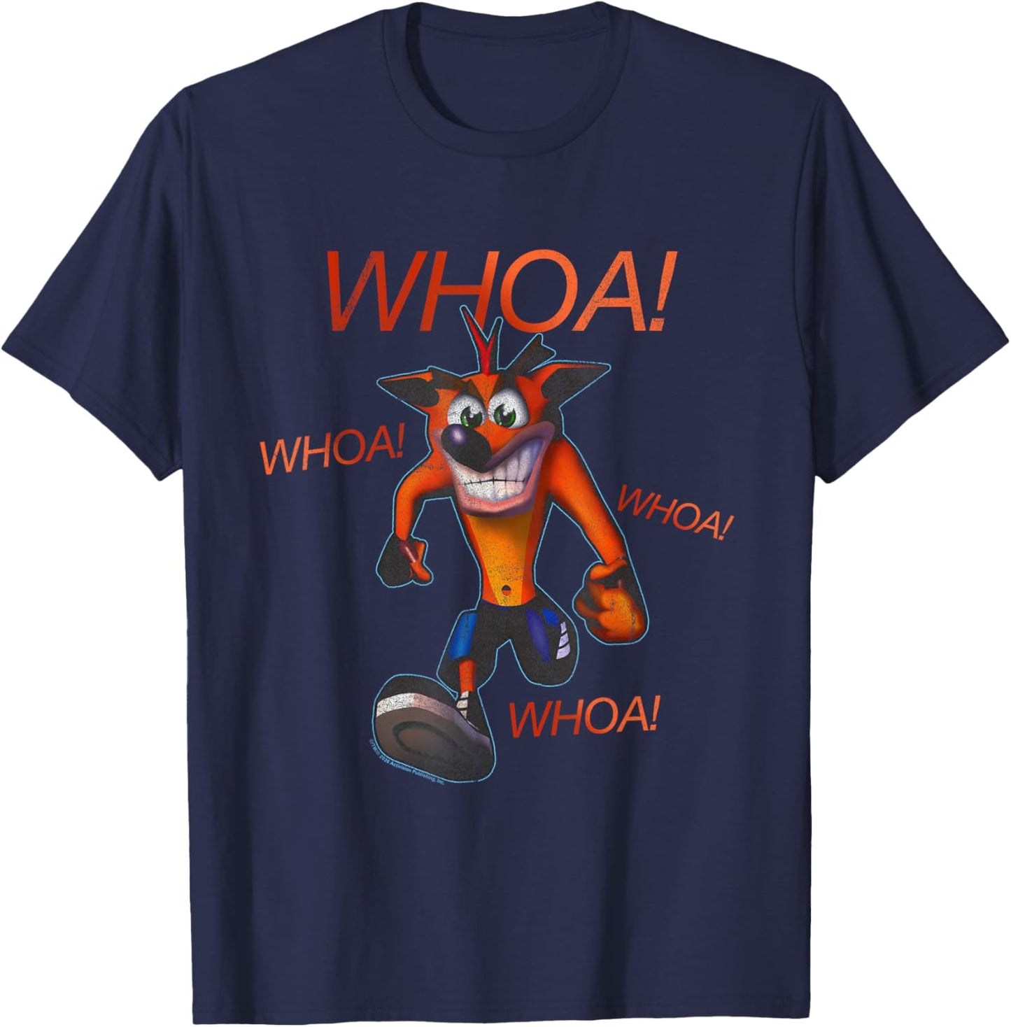 Crash Bandicoot Whoa Whoa Whoa Portrait Funny Video Game T-Shirt - T-Shirt | Navy