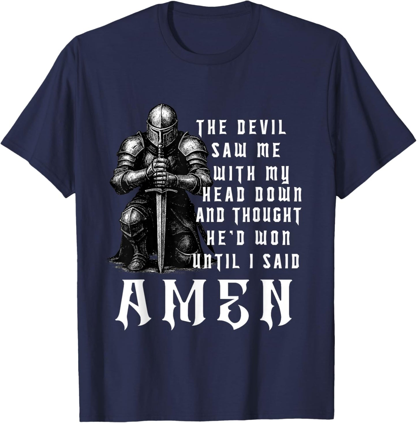 Christian Warrior Knight Templar Armor of God T-Shirt - T-Shirt | Navy