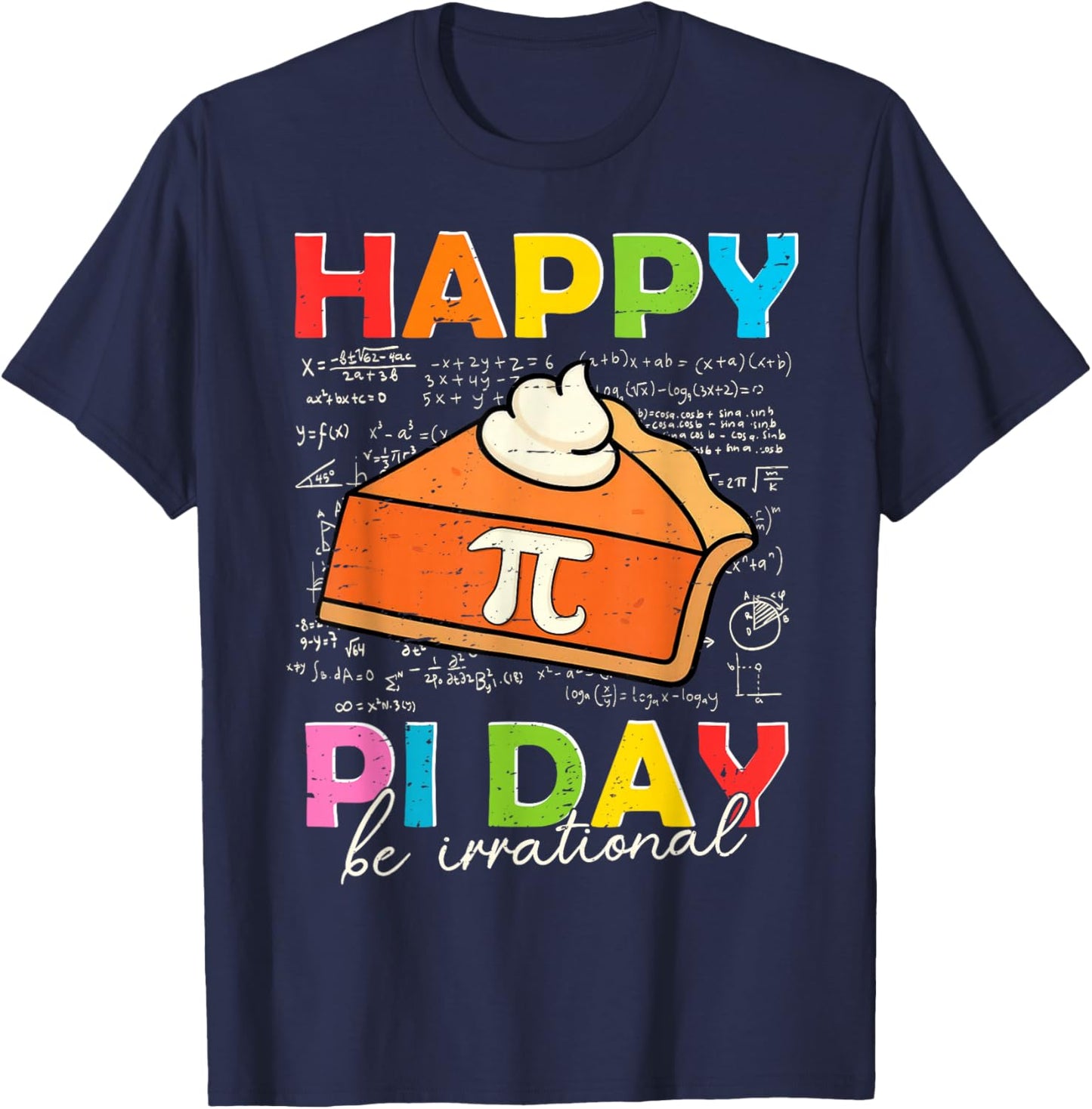 Happy Pi Day Pie Funny Math Teacher Kids Boys 3.14 Pi Symbol T-Shirt - T-Shirt | Navy
