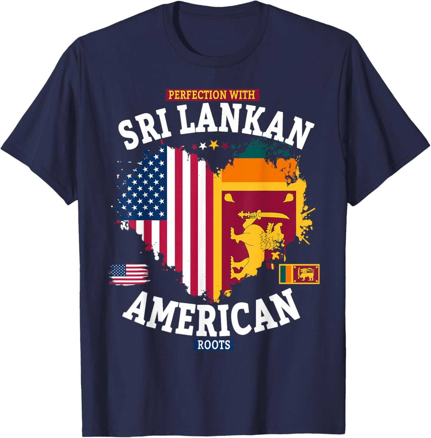 Sri Lanka American Flag Costume Idea for Kids & Sri Lankan T-Shirt - T-Shirt | Navy