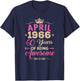 April 1966 60 Years of Being Awesome Retro 60Th Birthday T-Shirt - T-Shirt | Navy