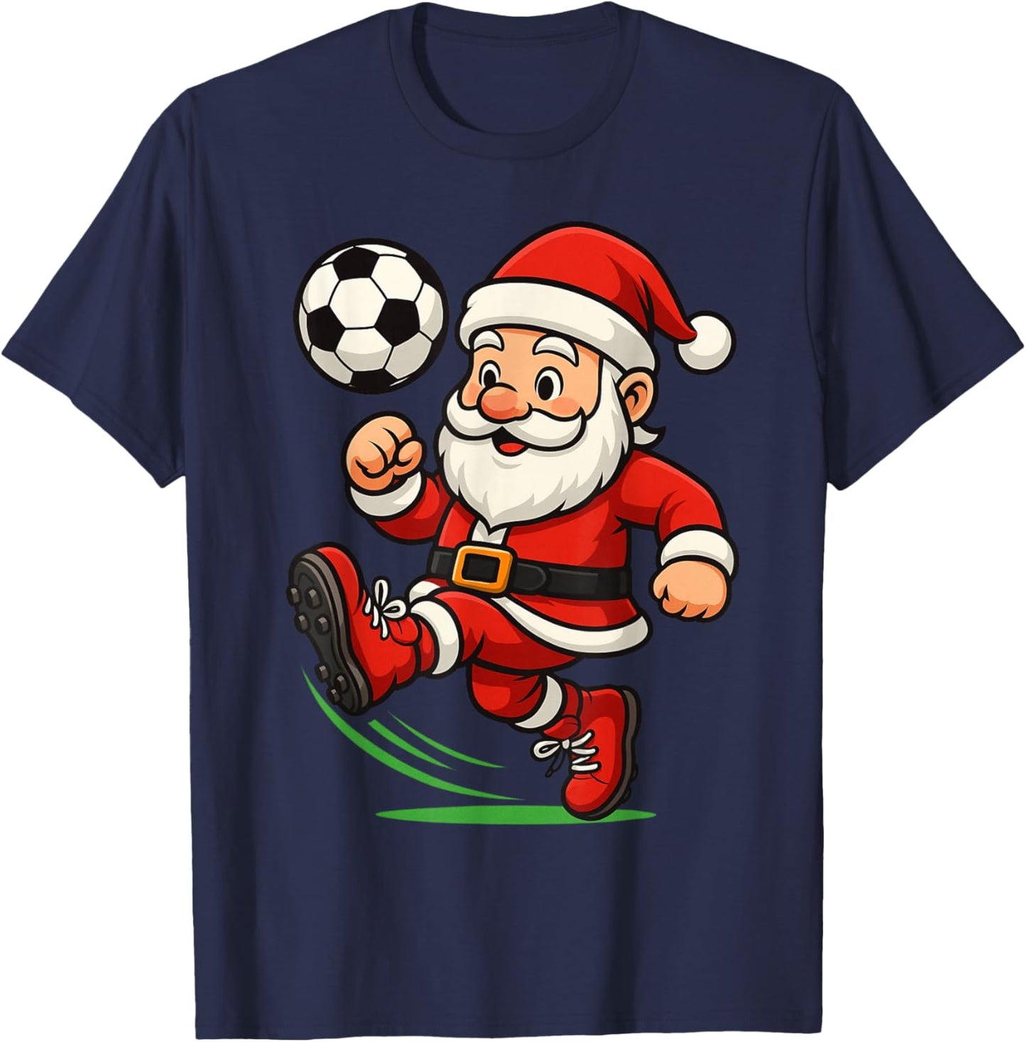 Santa Soccer Player Christmas Xmas Boys Men Kids Toddler T-Shirt - T-Shirt | Navy
