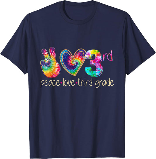 3rd Grade Tie Dye Shirt Third Grade Shirs Back to School T-Shirt - T-Shirt | Navy