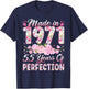 55 Year Old Made in 1971 Birthday Floral 55th Birthday Women T-Shirt - T-Shirt | Navy