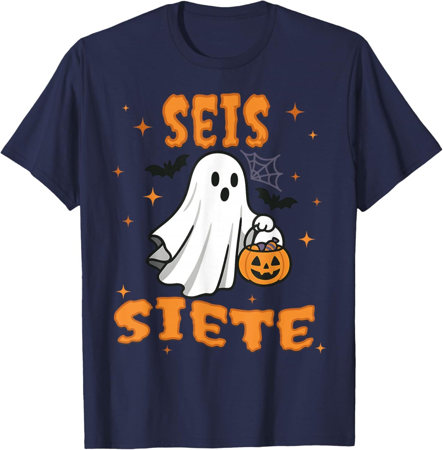 SEIS Siete Spanish Halloween 67 Boys Kids Six Seven Espanol T-Shirt - T-Shirt | Navy