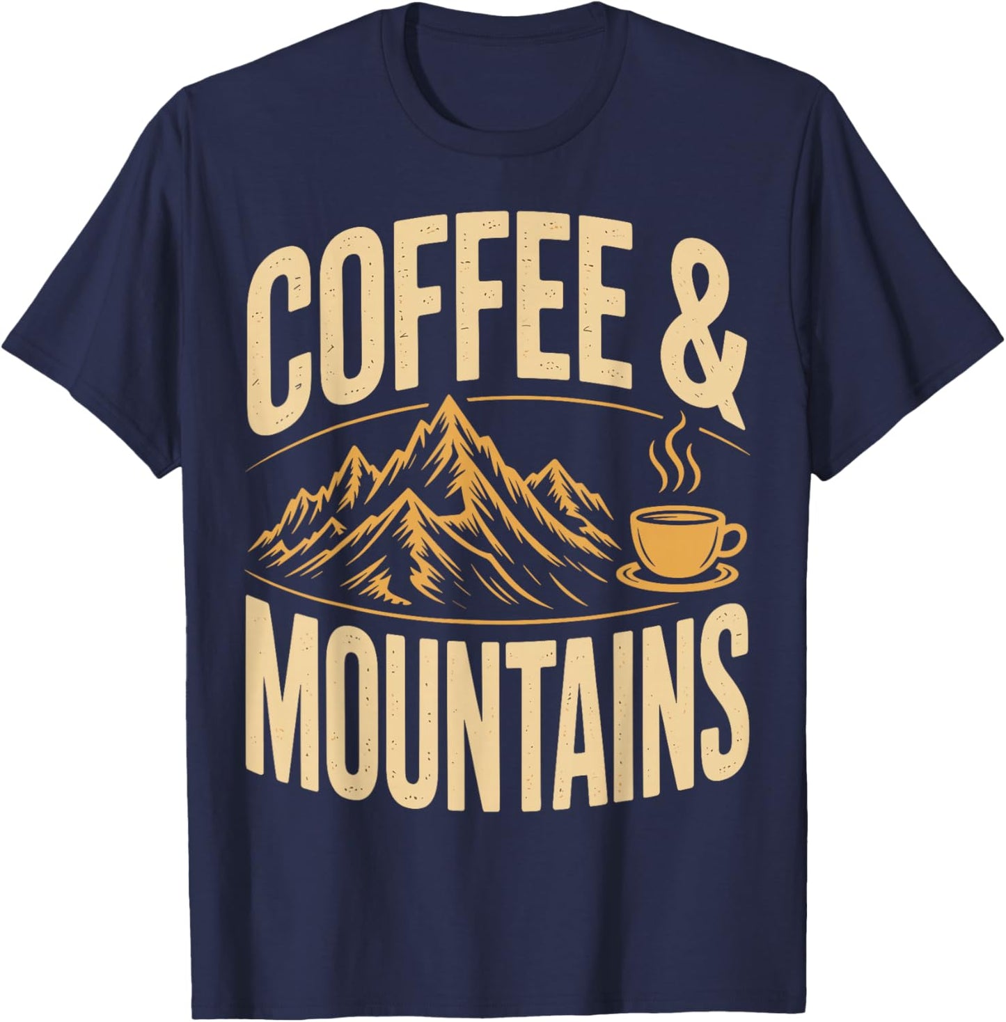 Coffee and Mountains T-Shirt - T-Shirt | Navy