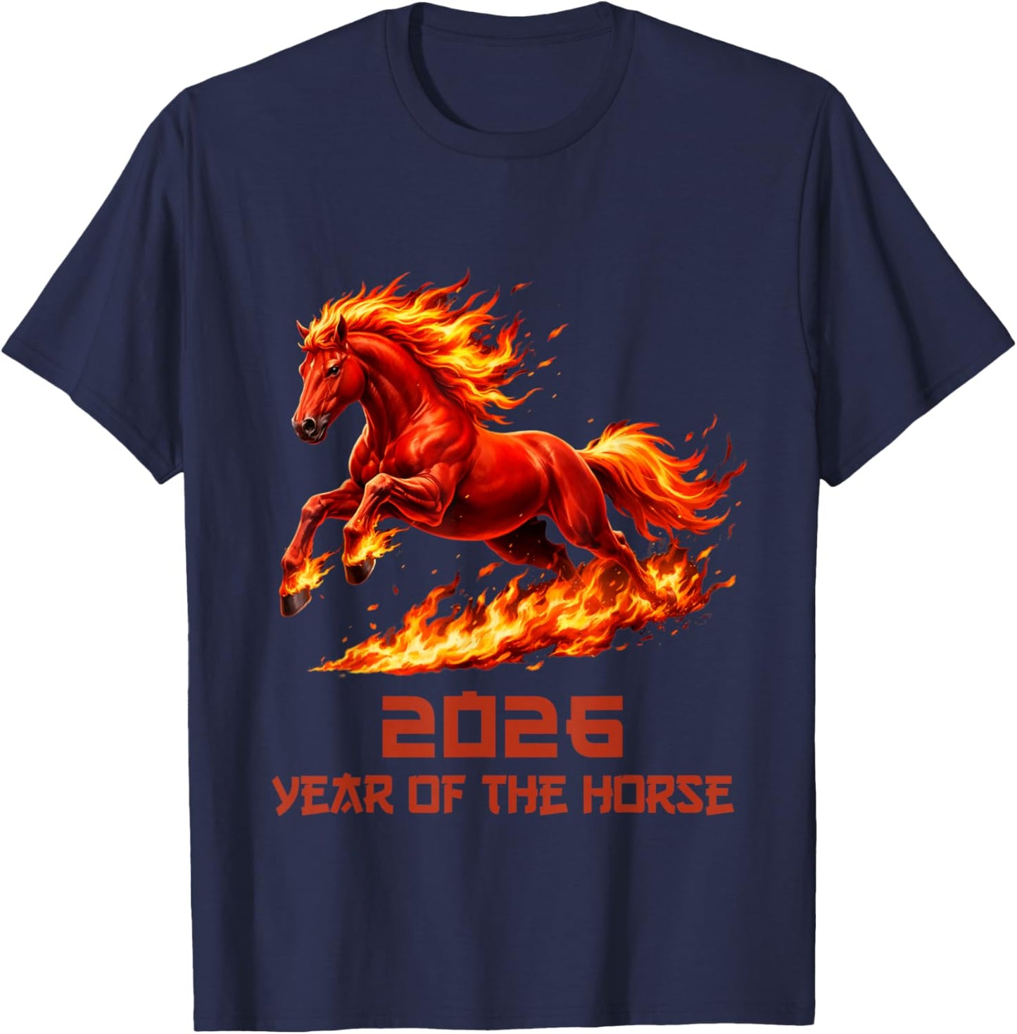 Horse Chinese Zodiac Lunar New Year 2026 T-Shirt - T-Shirt | Navy