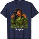 Aquarius Season Loc'd Black Woman Camo Zodiac Sign T-Shirt - T-Shirt | Navy
