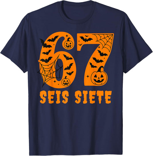 SEIS Siete Spanish Halloween 67 Boys Kids Six Seven Espanol T-Shirt - T-Shirt | Navy