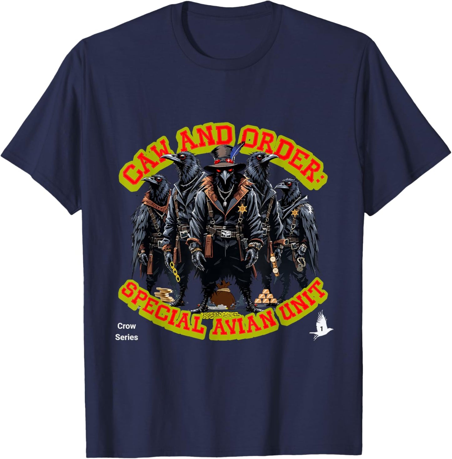 Funny Crow Apparel Special Avian Unit Tactical Bird Squad T-Shirt - T-Shirt | Navy