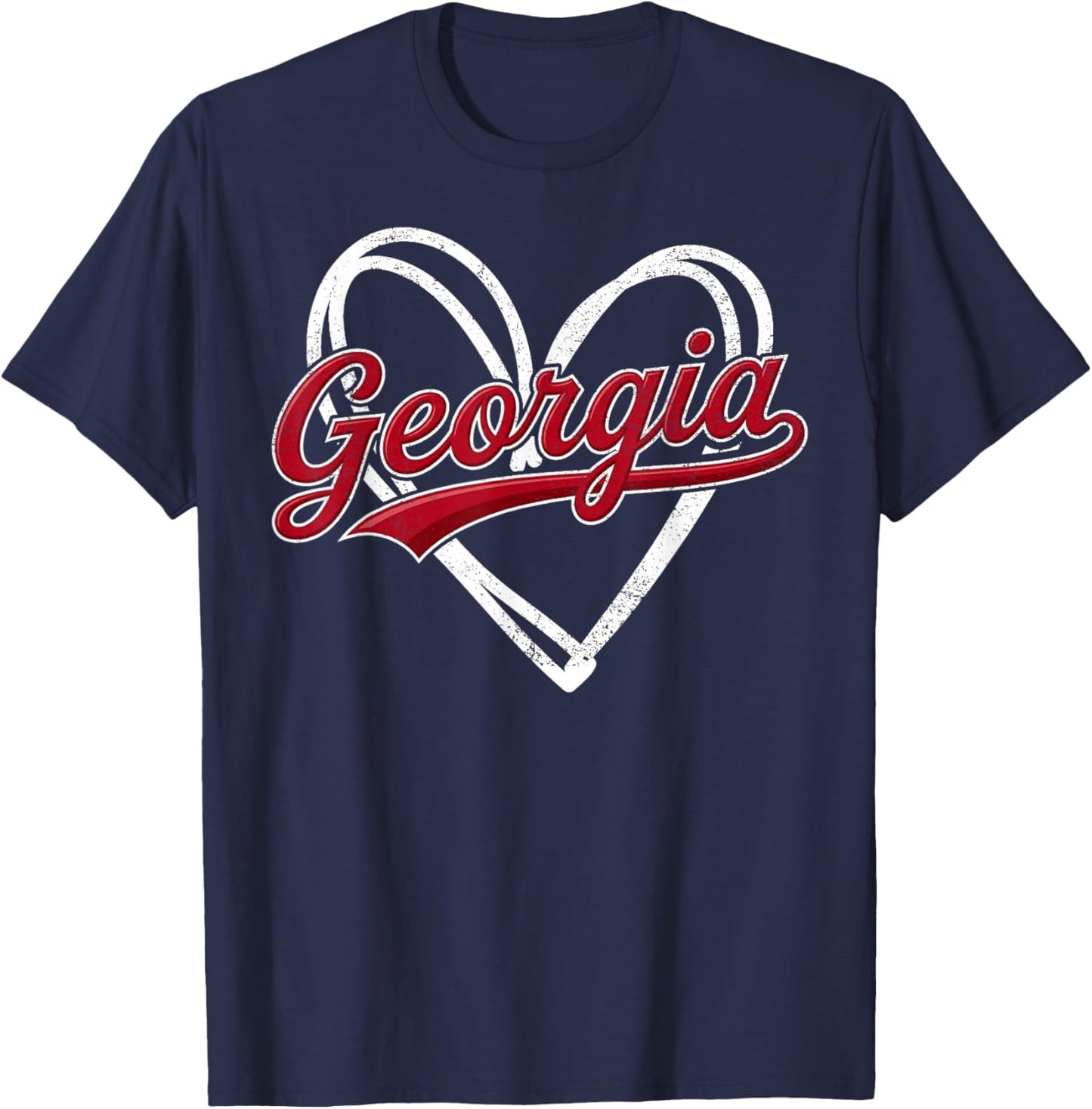 Georgia Vintage Heart Design Men Women Kids T-Shirt - T-Shirt | Navy