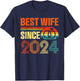 Vintage Distressed Best Wife Since 2024 2nd Anniversary T-Shirt - T-Shirt | Navy