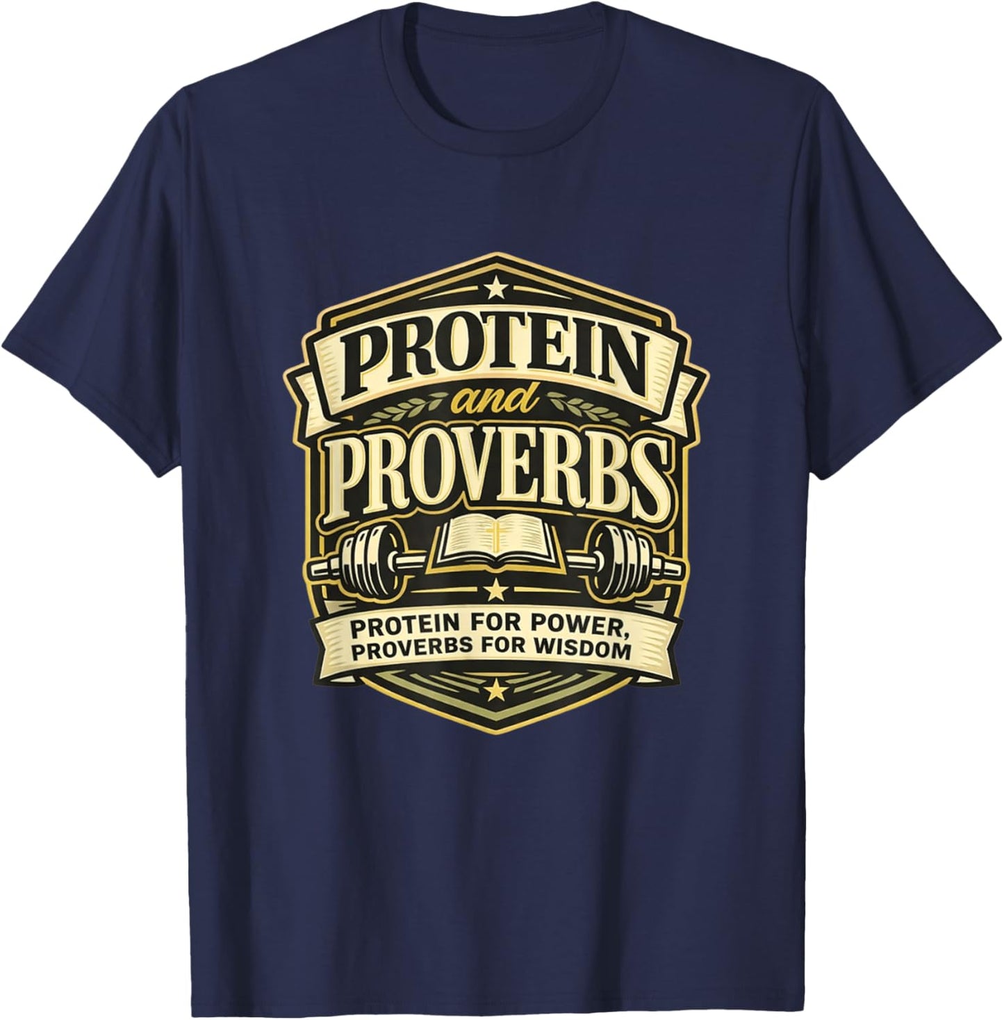Christian Fitness | Bible Verse Gym Faith Based Workout T-Shirt - T-Shirt | Navy