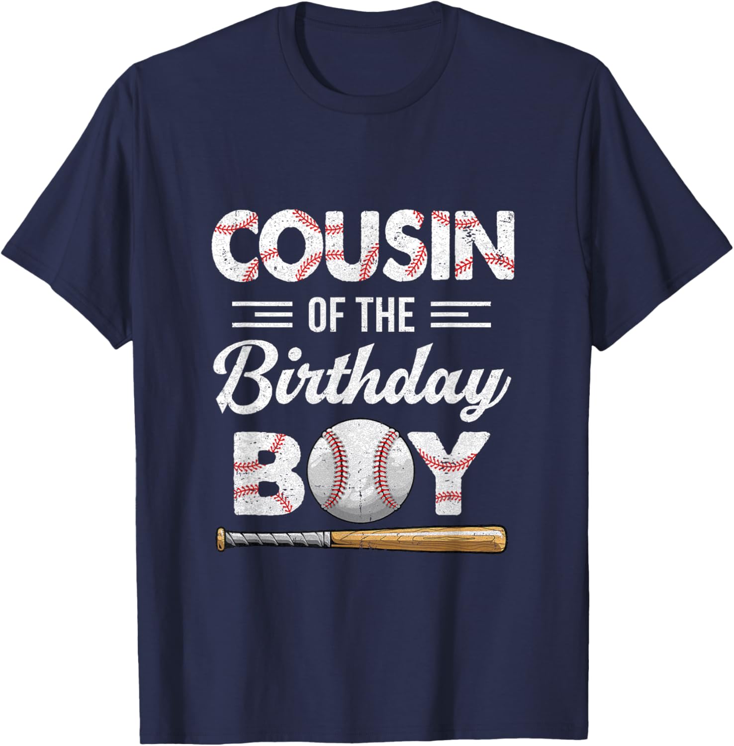 Cousin of The Birthday Boy Baseball Matching Family T-Shirt - T-Shirt | Navy