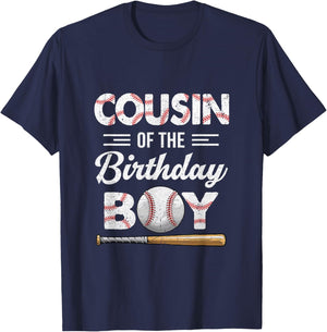 Cousin of The Birthday Boy Baseball Matching Family T-Shirt - T-Shirt | Navy