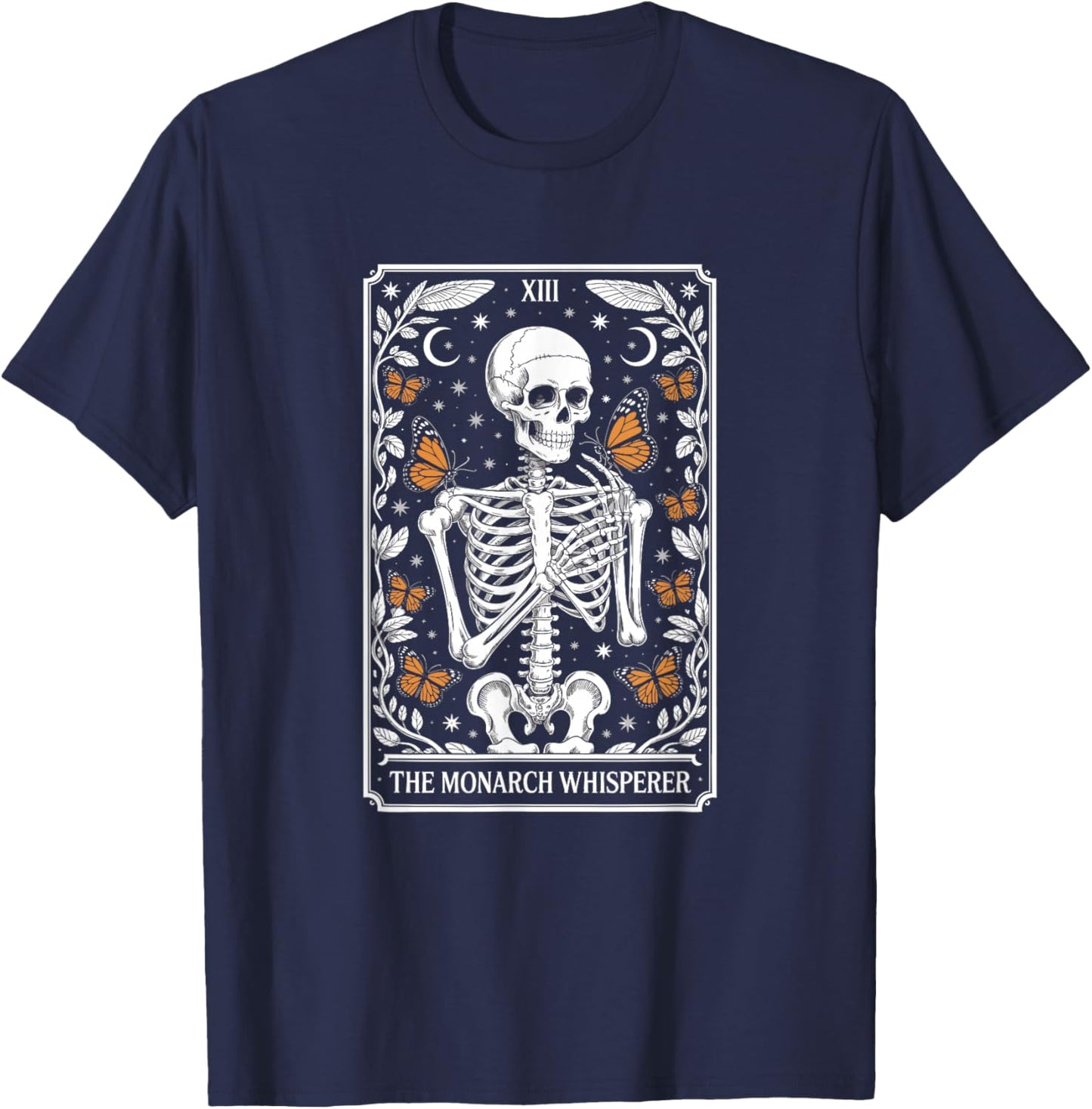 The Monarch Whisperer Tarot Card, Monarch Butterfly T-Shirt - T-Shirt | Navy