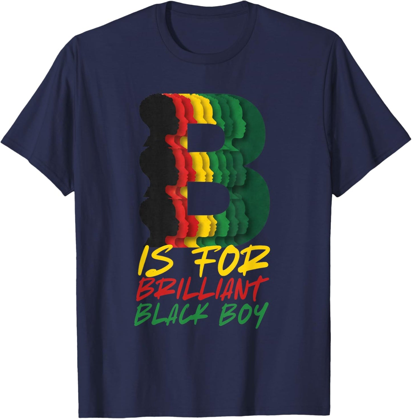 B is for Brilliant Black Boy Kid Black History Month Toddler T-Shirt - T-Shirt | Navy