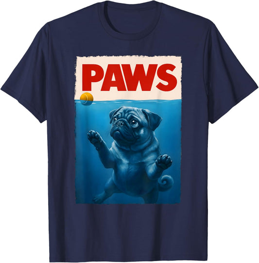 Retro Pug Dog Mom Dog Dad Funny Pug T-Shirt - T-Shirt | Navy