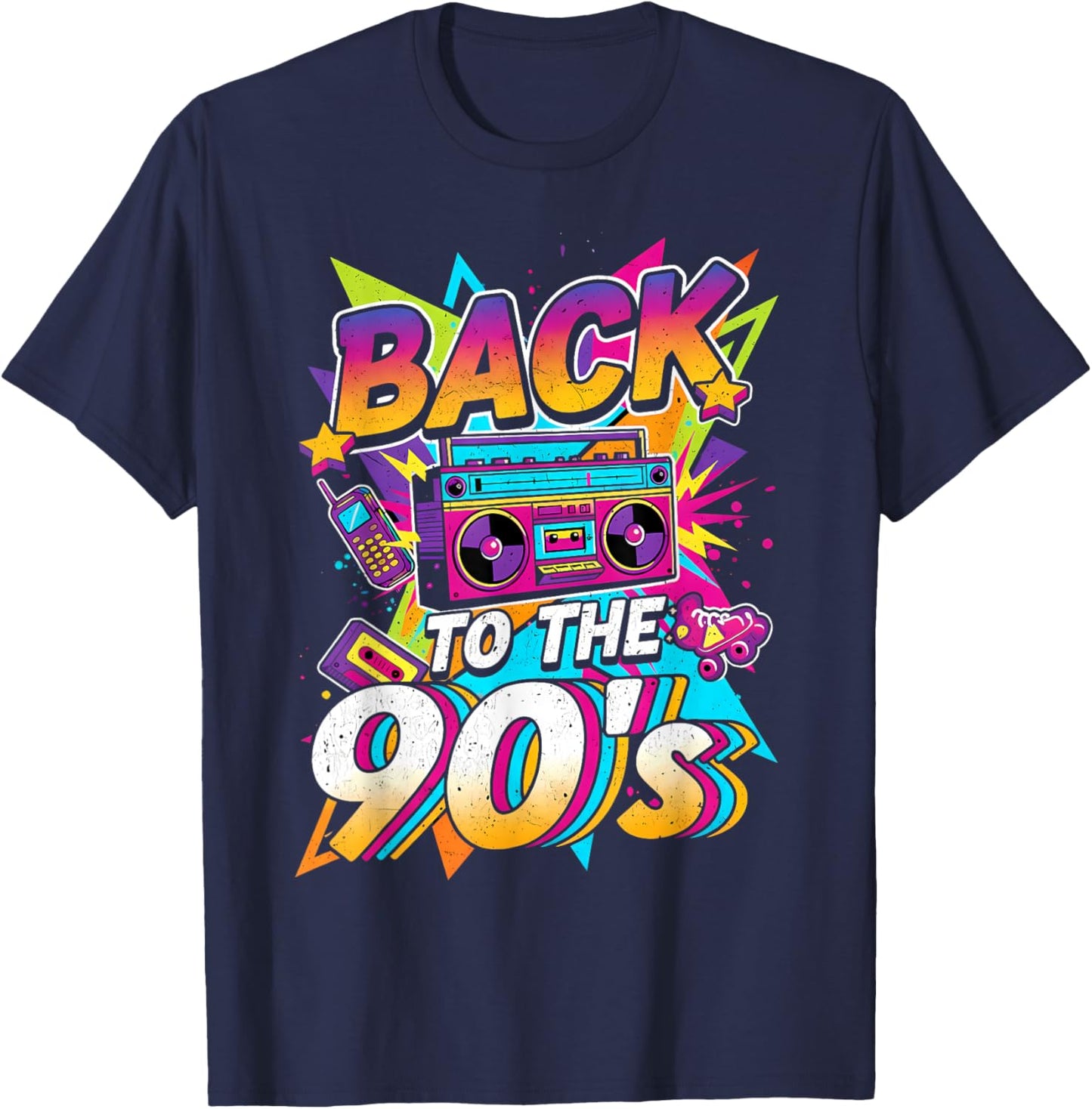 90s Party Outfit and Theme Party Costume T-Shirt - T-Shirt | Navy